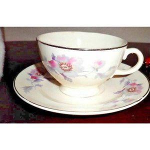 1950 Brym Mawr Floral Cup & Saucer Set 2 cups 2 saucers